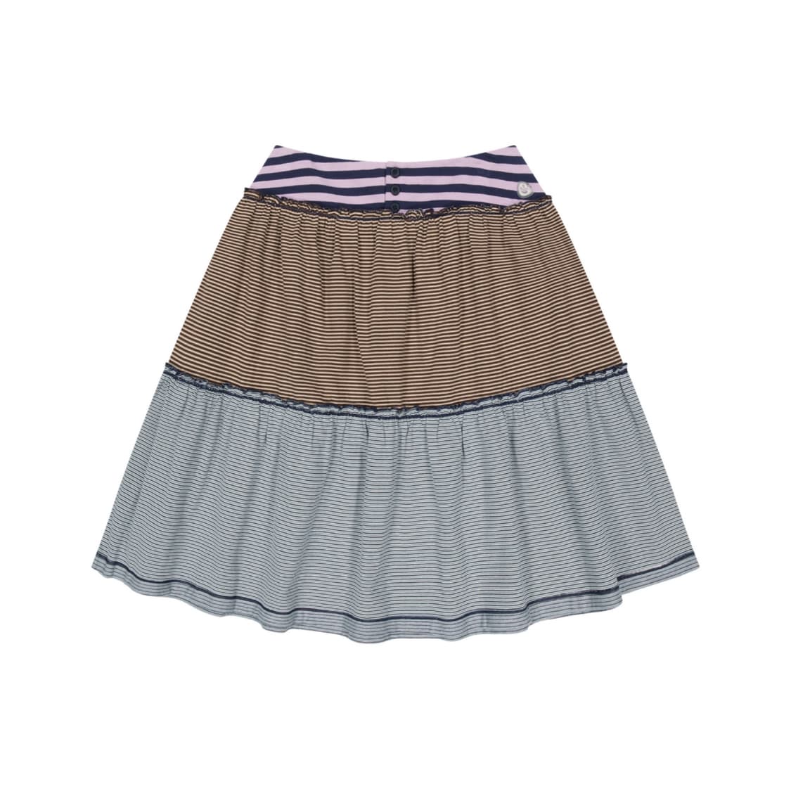 [2] 코이세이오 컬러드 스트라이프 미디 스커트 퍼플 상품이미지1