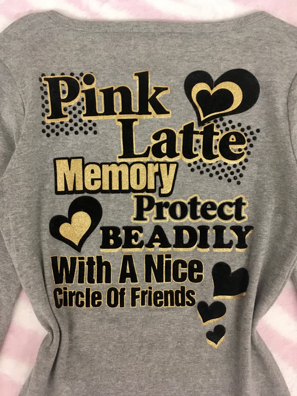 그레이 레오파드 퍼 하트 큐빅 레터링 티셔츠 갸루 y2k 상품이미지6