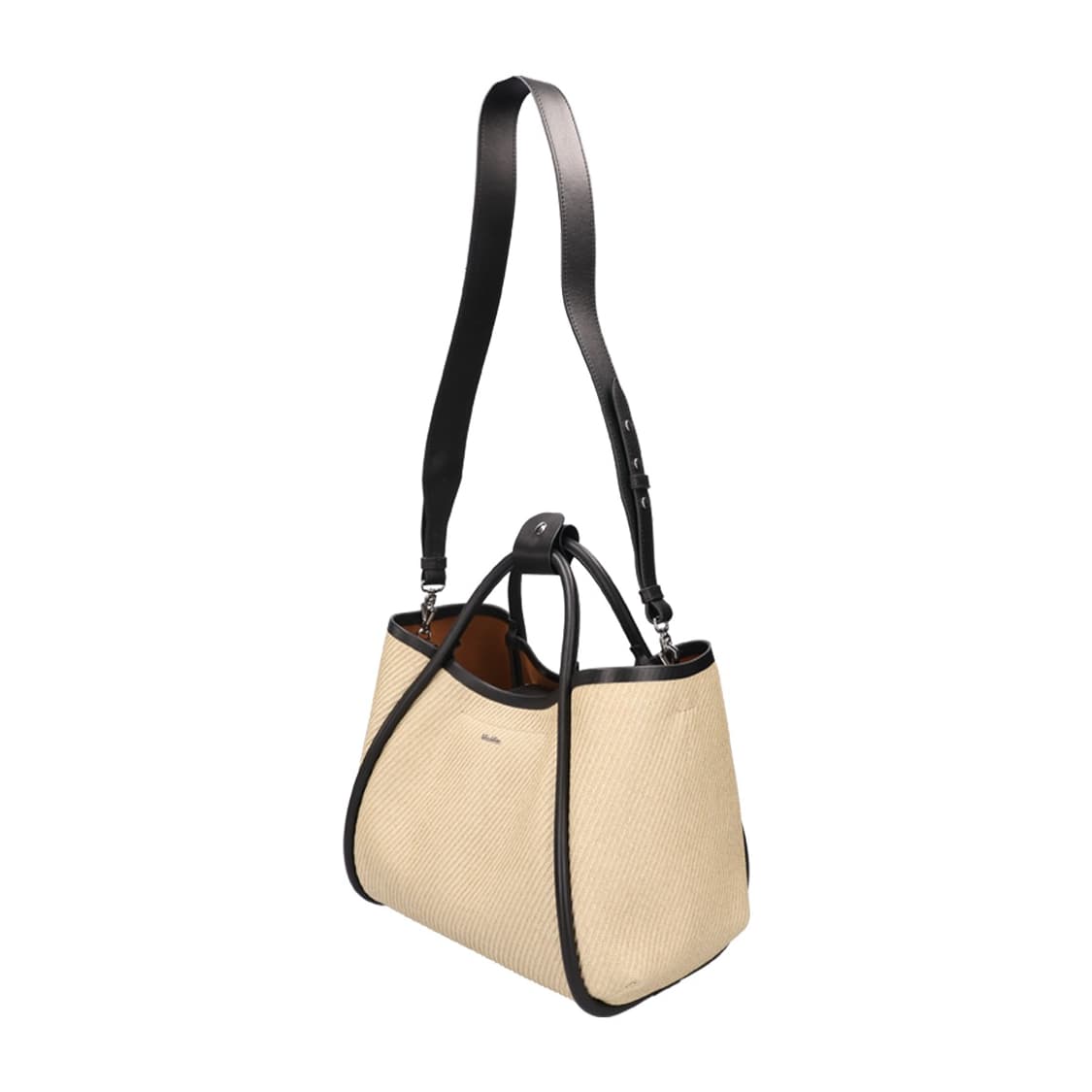 막스마라 25145110226 투톤  썸머마린스 핸드백 라피아 블랙 상품이미지7