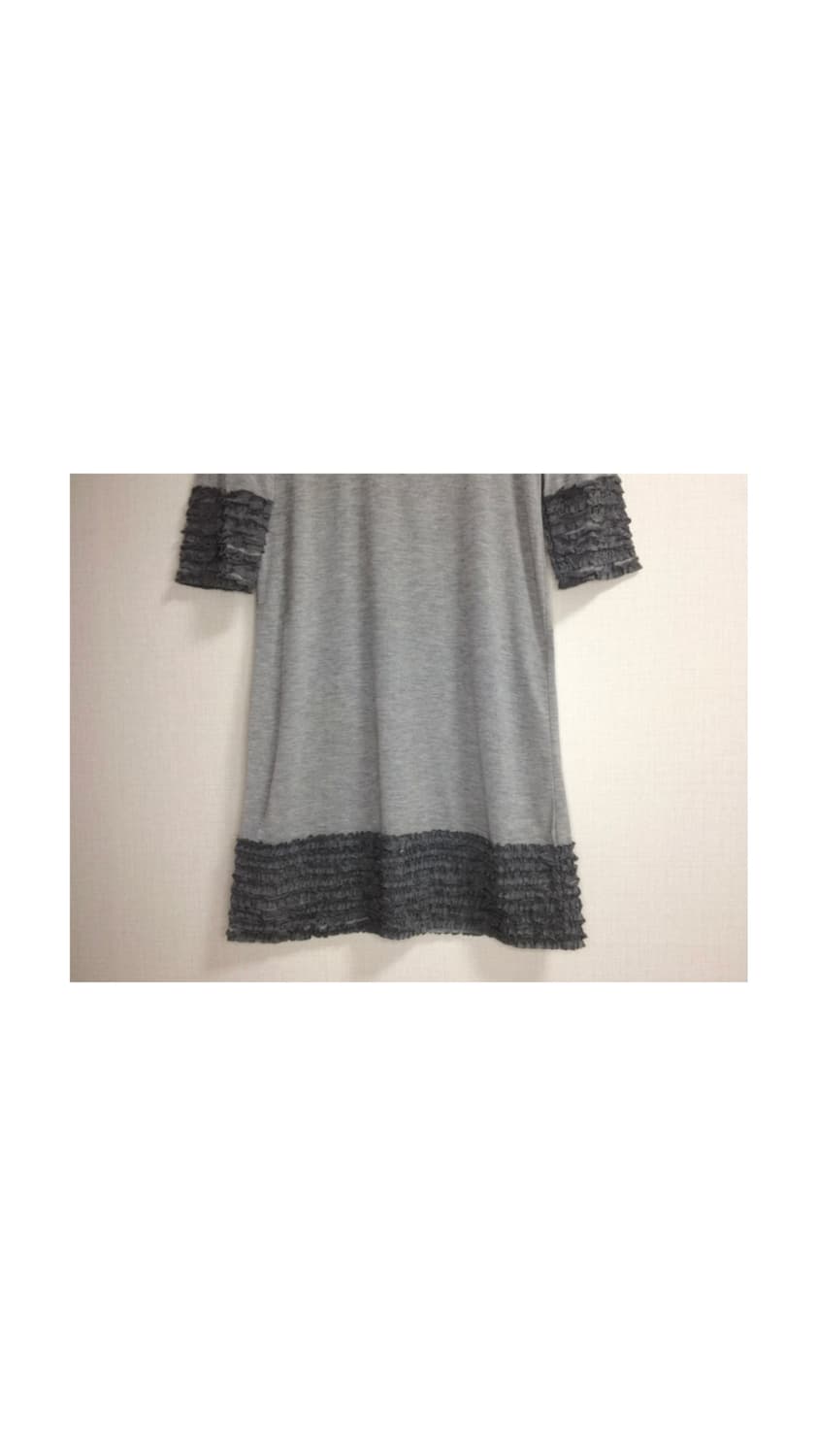 빈티지 그레이 겹프릴 원피스 상품이미지3