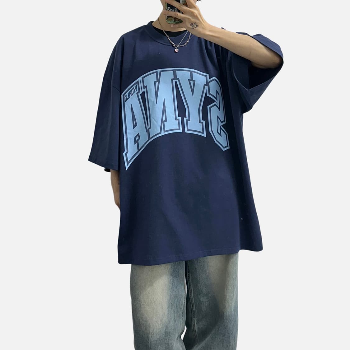 force athentic 빅로고 프린팅 오버핏 반팔티 상품이미지3