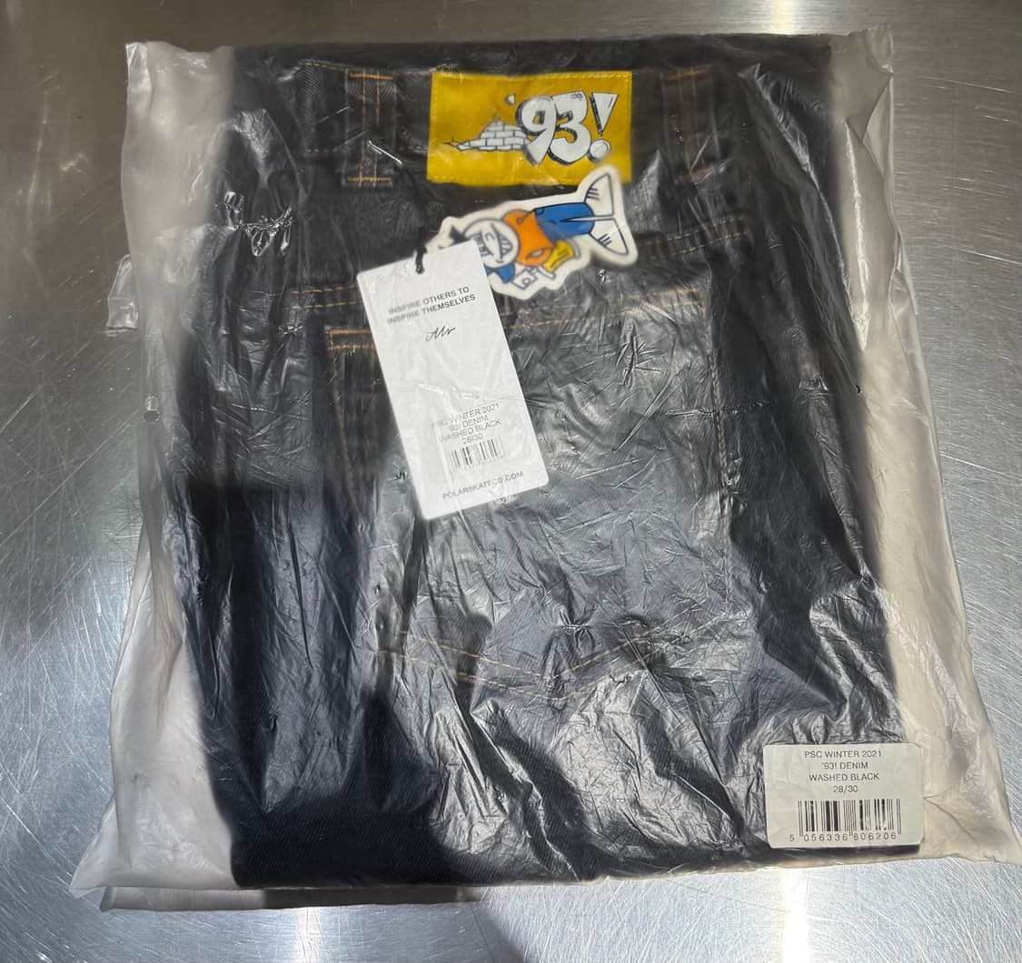 폴라 스케이트 93 데님 워시드블랙 28-30 사이즈 새상품 상품이미지1