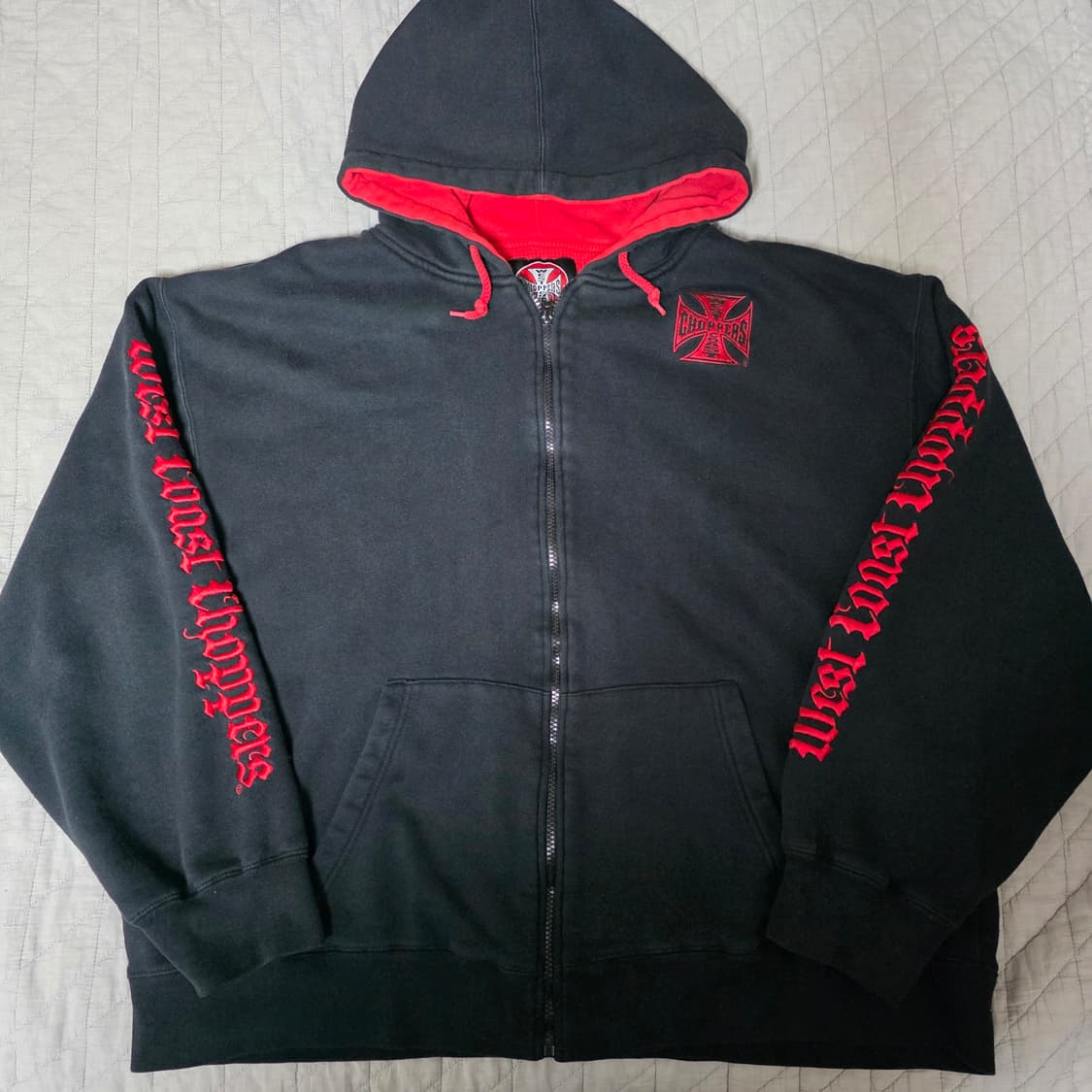 [XXL] 빈티지 웨스트코스트차퍼스 더블페이스 써멀 후드집업 블랙 상품이미지4