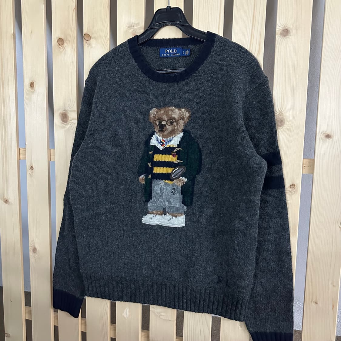 (M) 폴로 랄프로렌 50주년 해리포터 폴로 베어 그레이 니트 상품이미지2