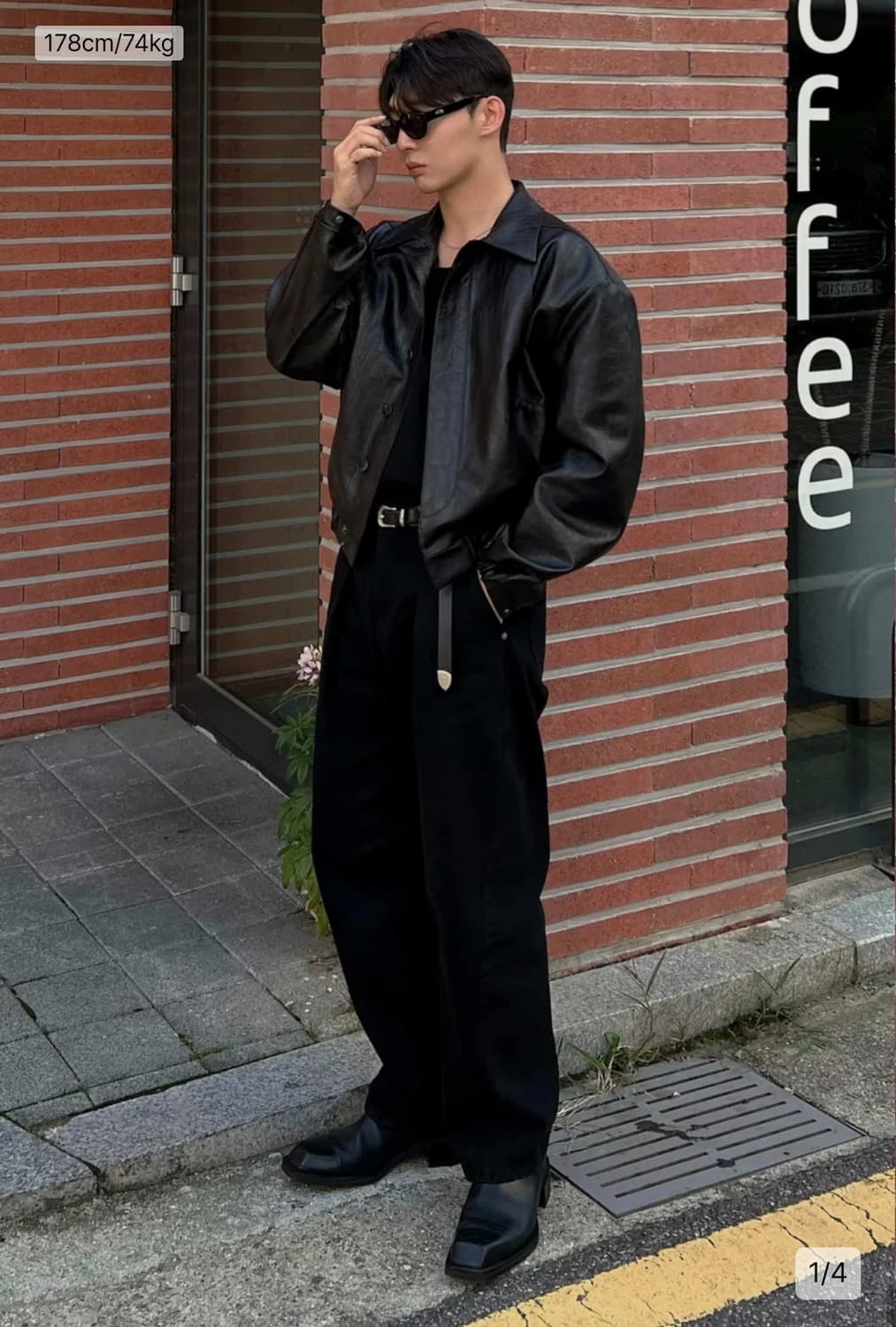 르마드 오버핏 절개 포켓 레더 자켓 상품이미지3