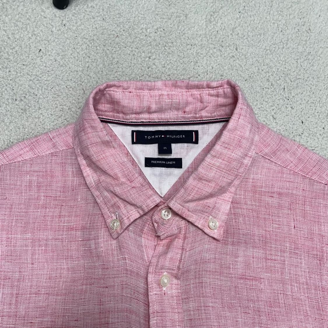 TOMMY HILFIGER 린넨 블렌더 셔츠 핑크 M 상품이미지4
