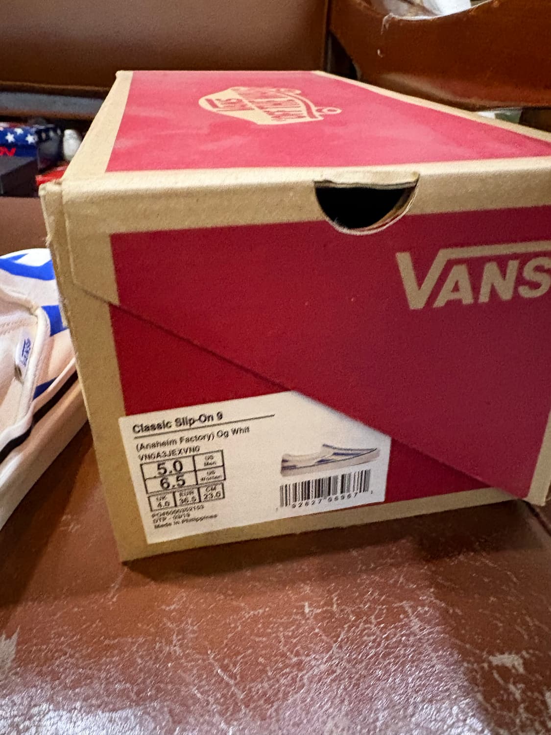 반스 슬립온 클래식 스트라이프 흰파 상품이미지5