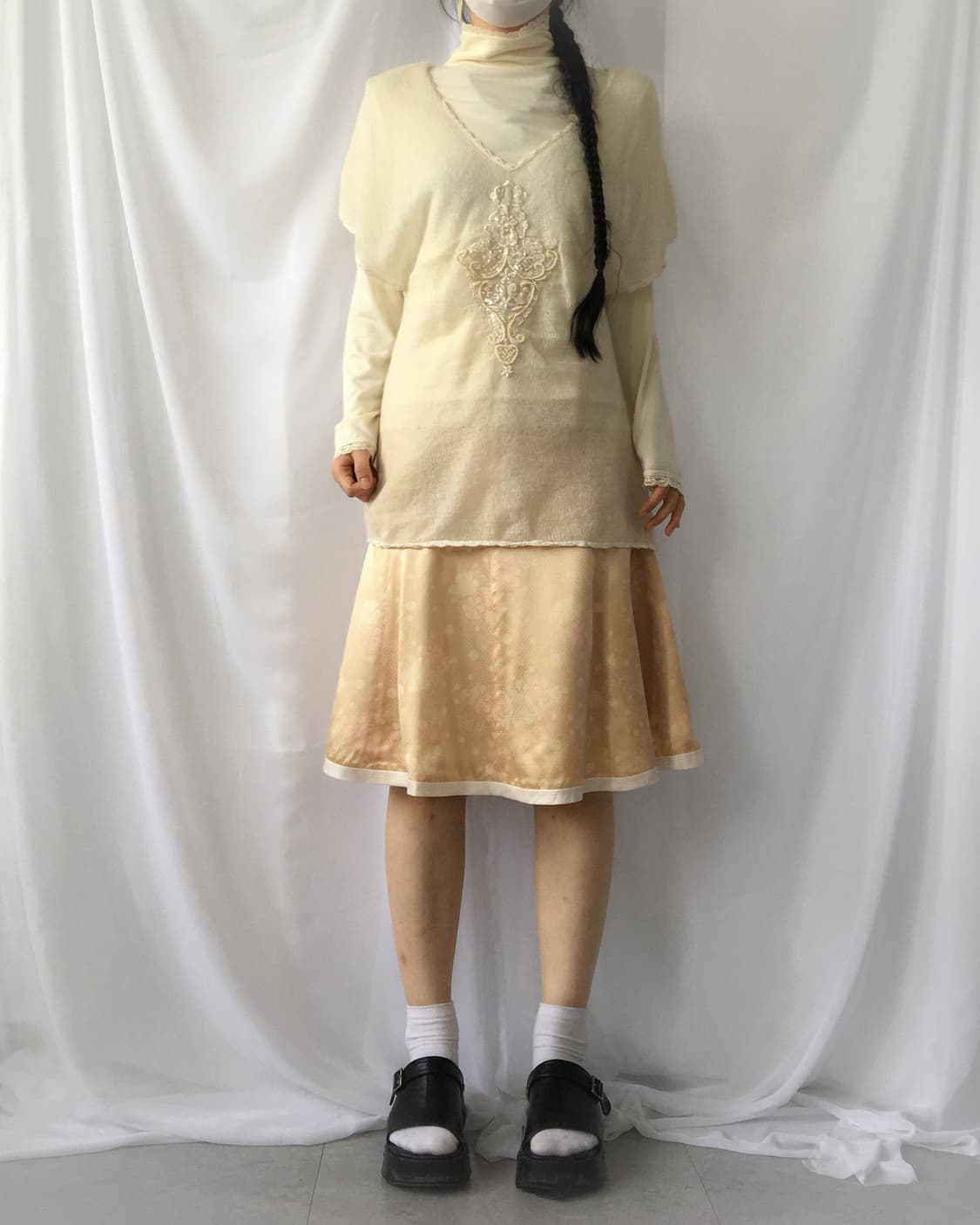 Ornament beads point woolen knit top 상품이미지7