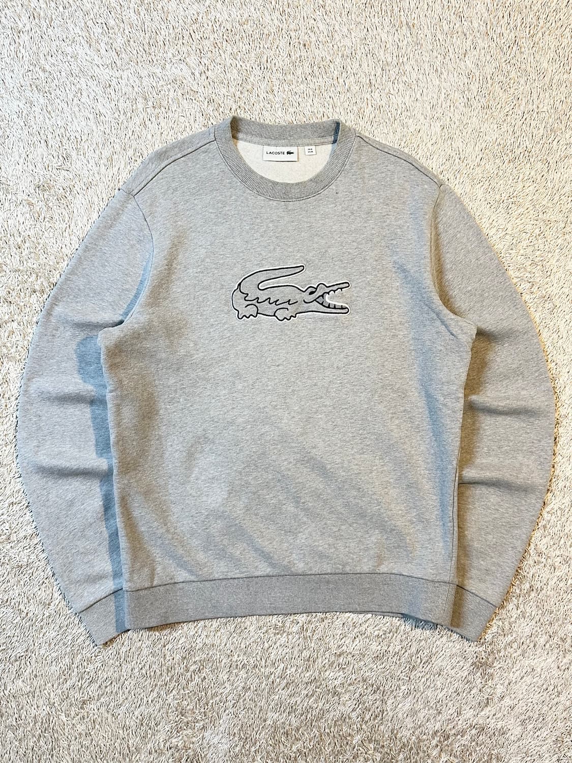 라코스테 LACOSTE 동일드방레 신형 빅로고 맨투맨 그레이 상품이미지1