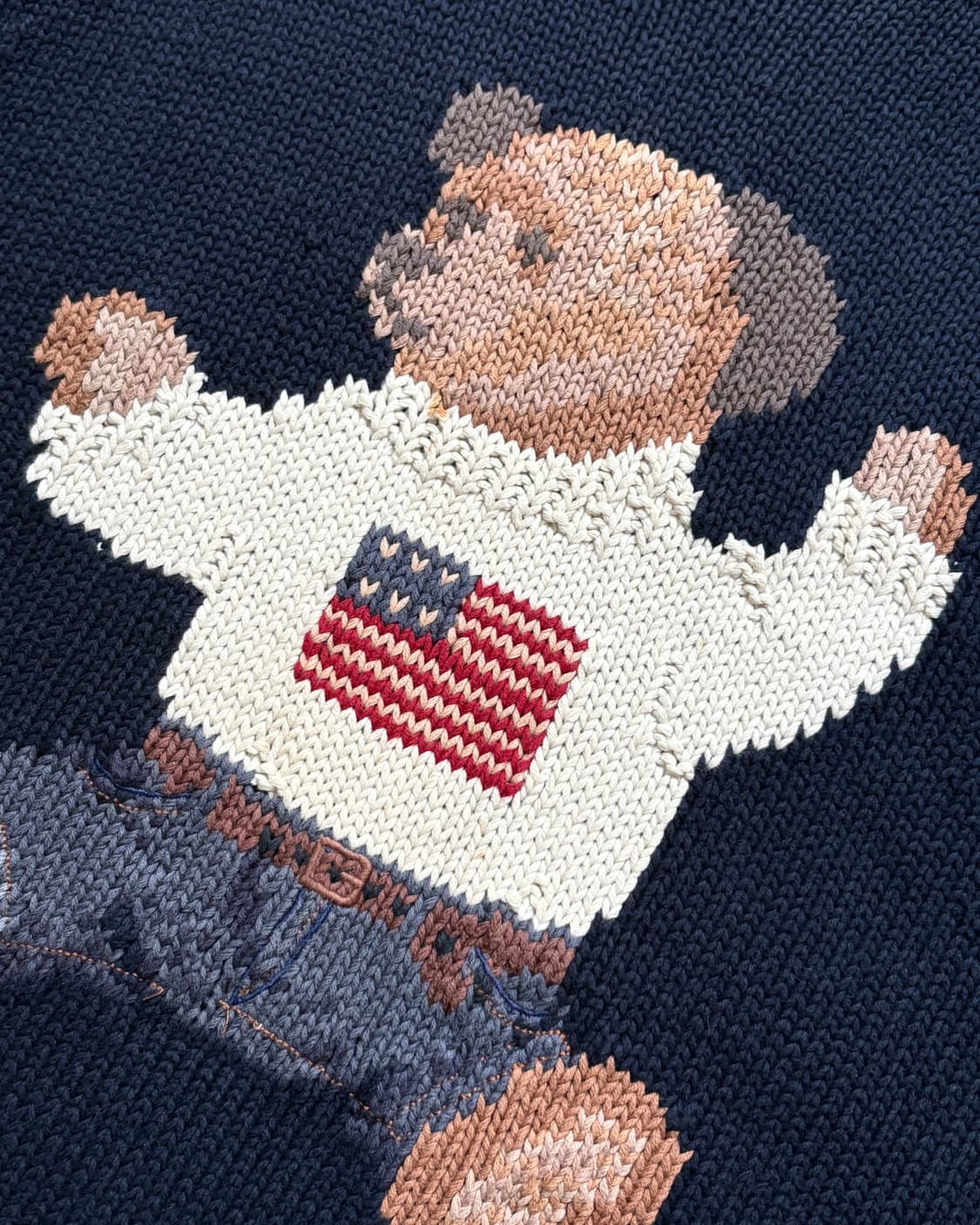 Polo 폴로 랄프로렌 90‘s 싯다운베어 네이비컬러 핸드 니트 상품이미지2