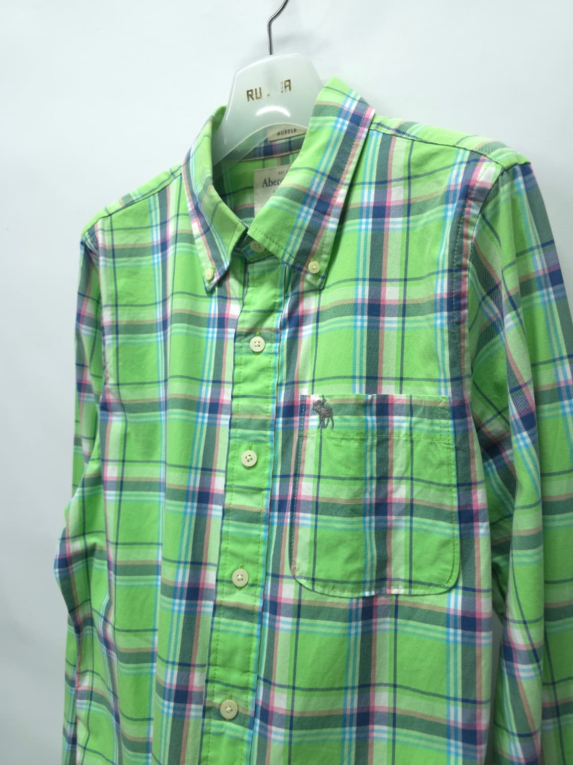 아베크롬비 네온 그린체크 셔츠 ( 95~100 ) 상품이미지10