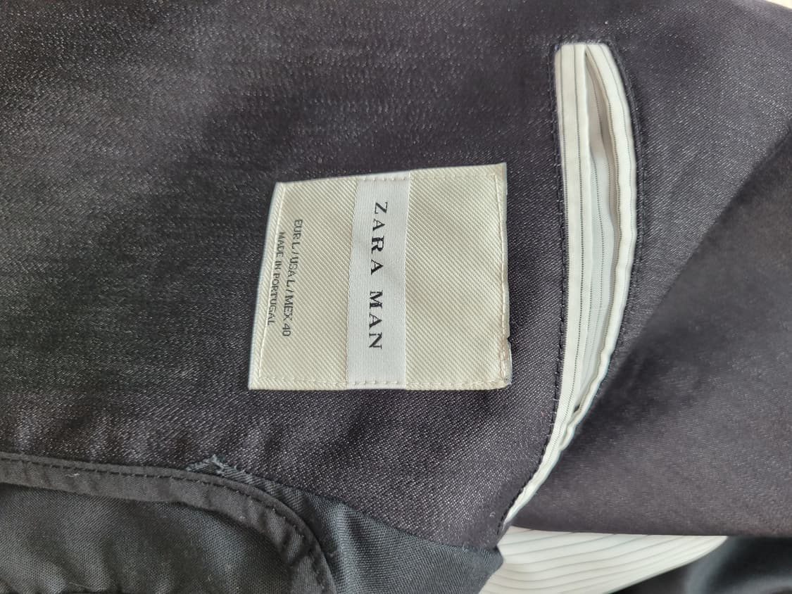 자라맨 ZARAMAN 투버튼 견장 데님 자켓 100 블랙 상품이미지9