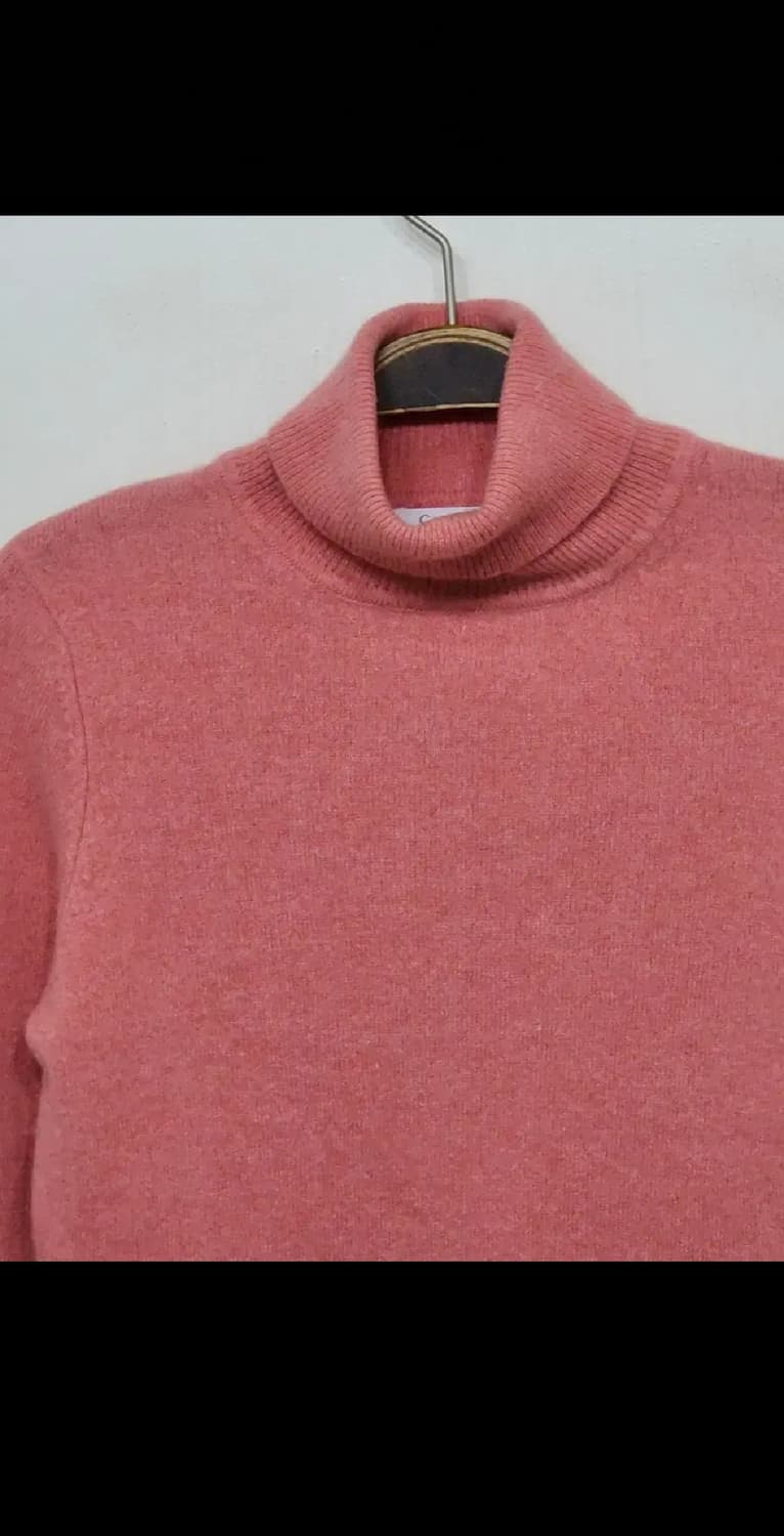 (S) 목폴라 캐시미어 니트 살구색 무지 터틀넥 스웨터  상품이미지2