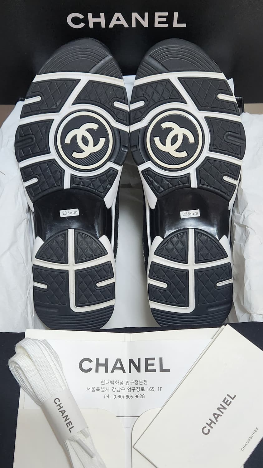 [정품] 샤넬 스니커즈 운동화 CC로고 카프스킨 프린티드 롤오버 36.5 상품이미지7