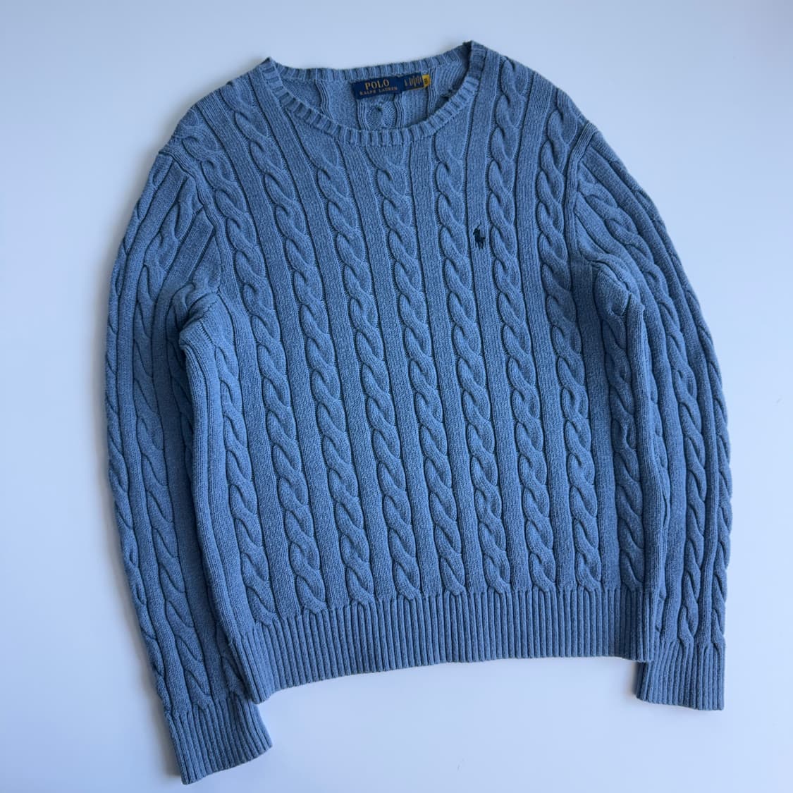 Polo  폴로 랄프로렌 자수 코튼 소라 꽈배기 니트  상품이미지2