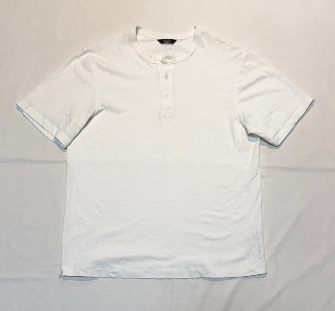 마시모두띠 린넨 코튼 헨리넥 반팔 티셔츠 화이트 상품이미지1