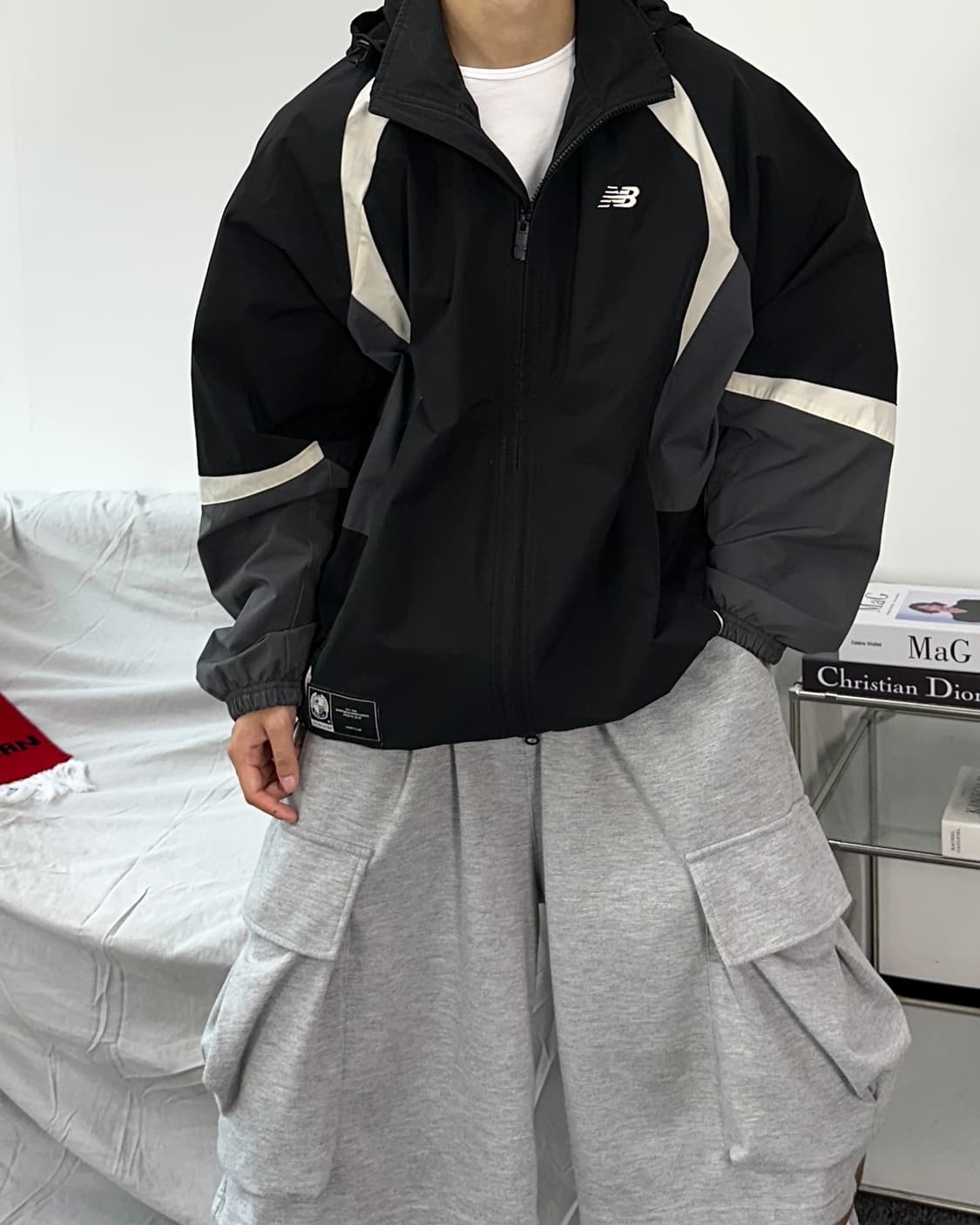 뉴발란스 컬러블록 바람막이 XL 상품이미지3