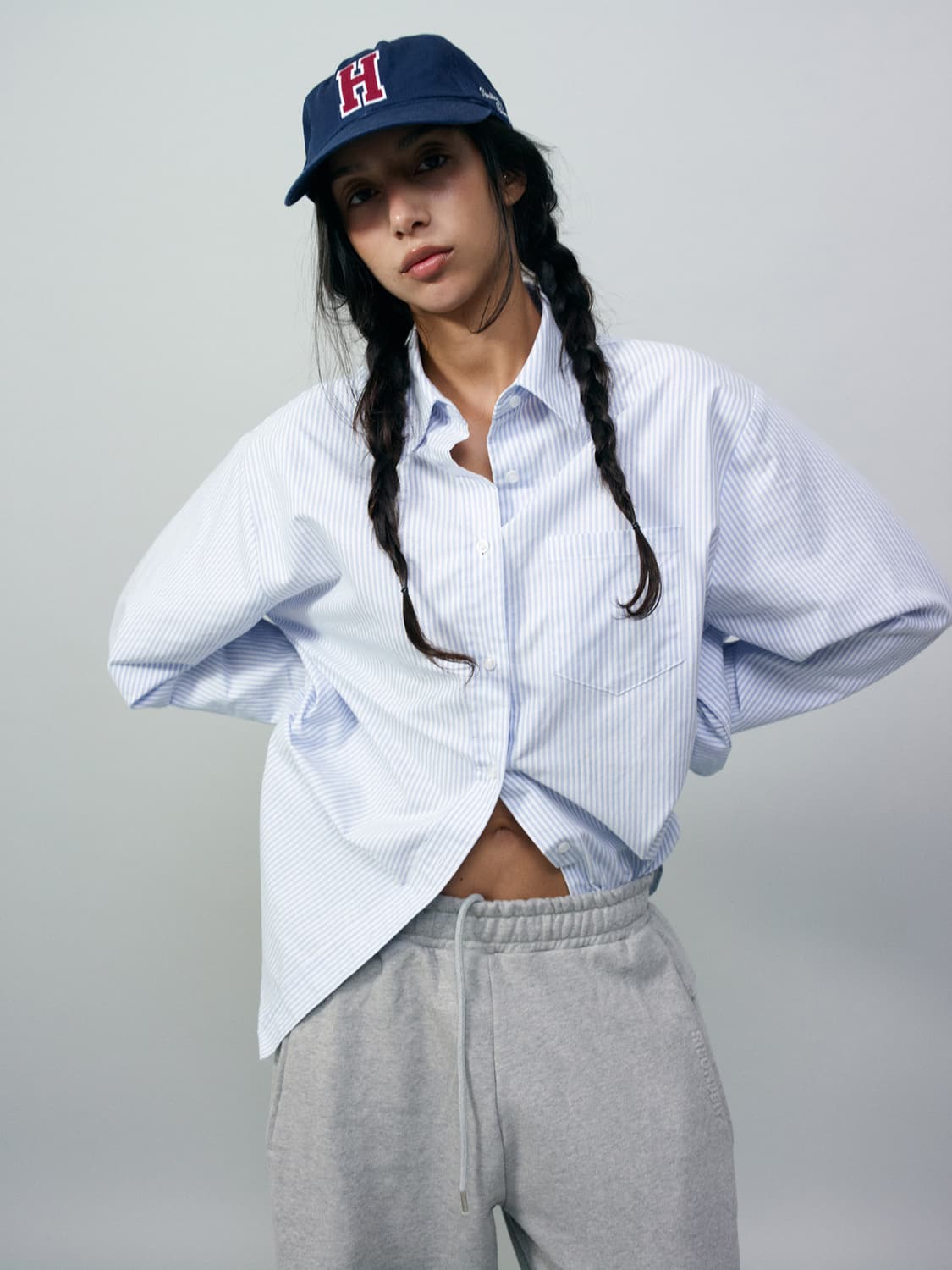 Ribbonbit 리본빛 Oxford shirt 셔츠 블루 지나정픽 상품이미지1