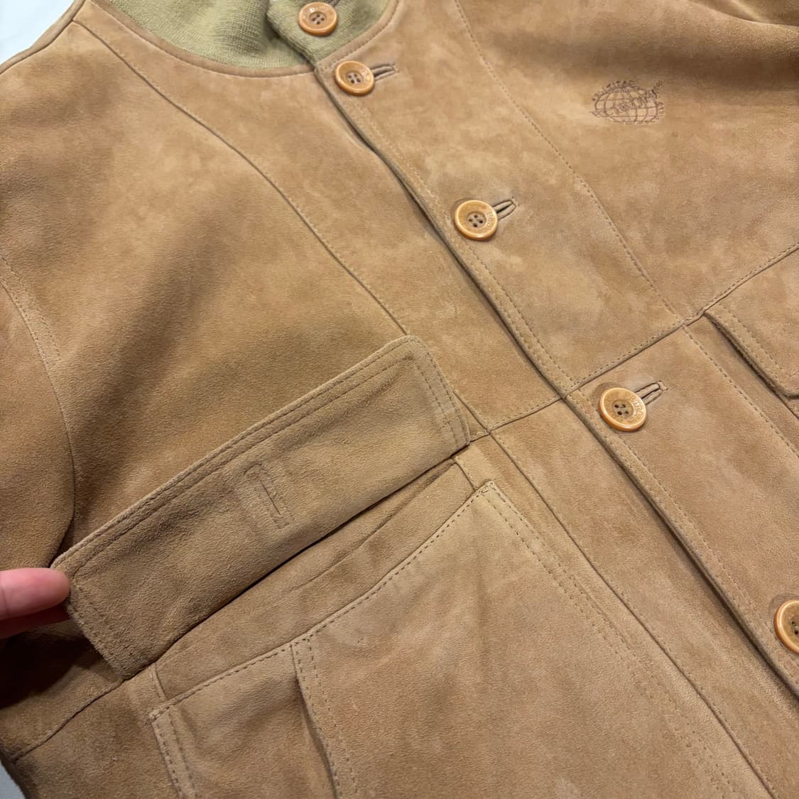 [L] 90s PETROFF 스웨이드 봄버 레더 자켓 브라운 B703 상품이미지8