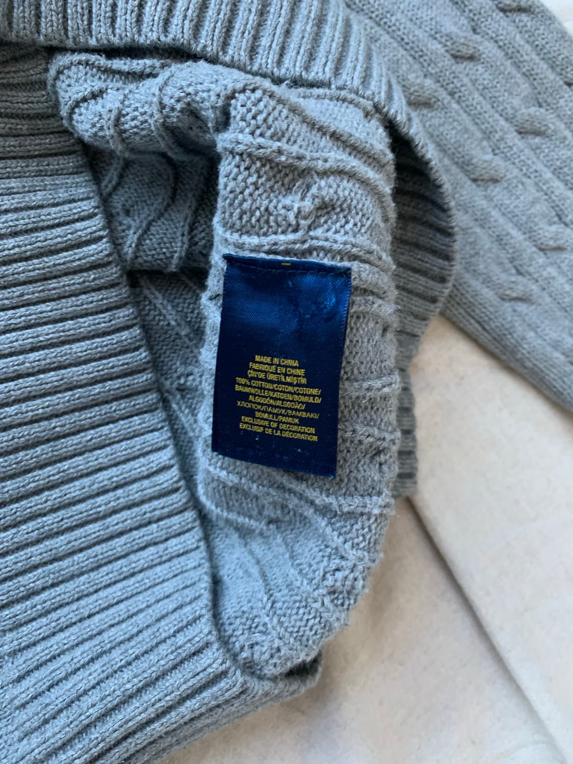 폴로 랄프로렌 신형택 포니로고 케이블 라운드 니트 그레이 상품이미지7