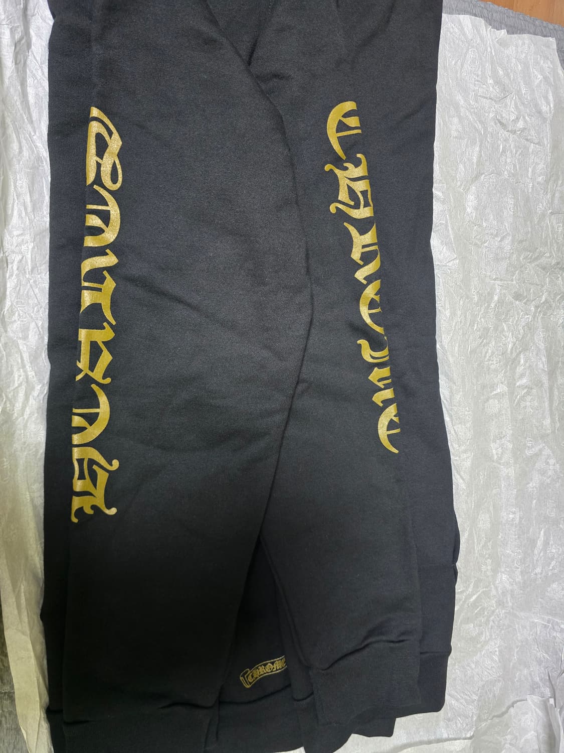 크롬하츠 버티컬 로고 플리스 후드집업 아미 그린 상품이미지2