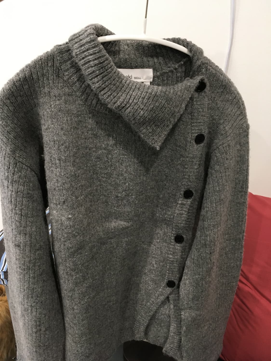 미세키서울 Side button knit GREY 상품이미지5