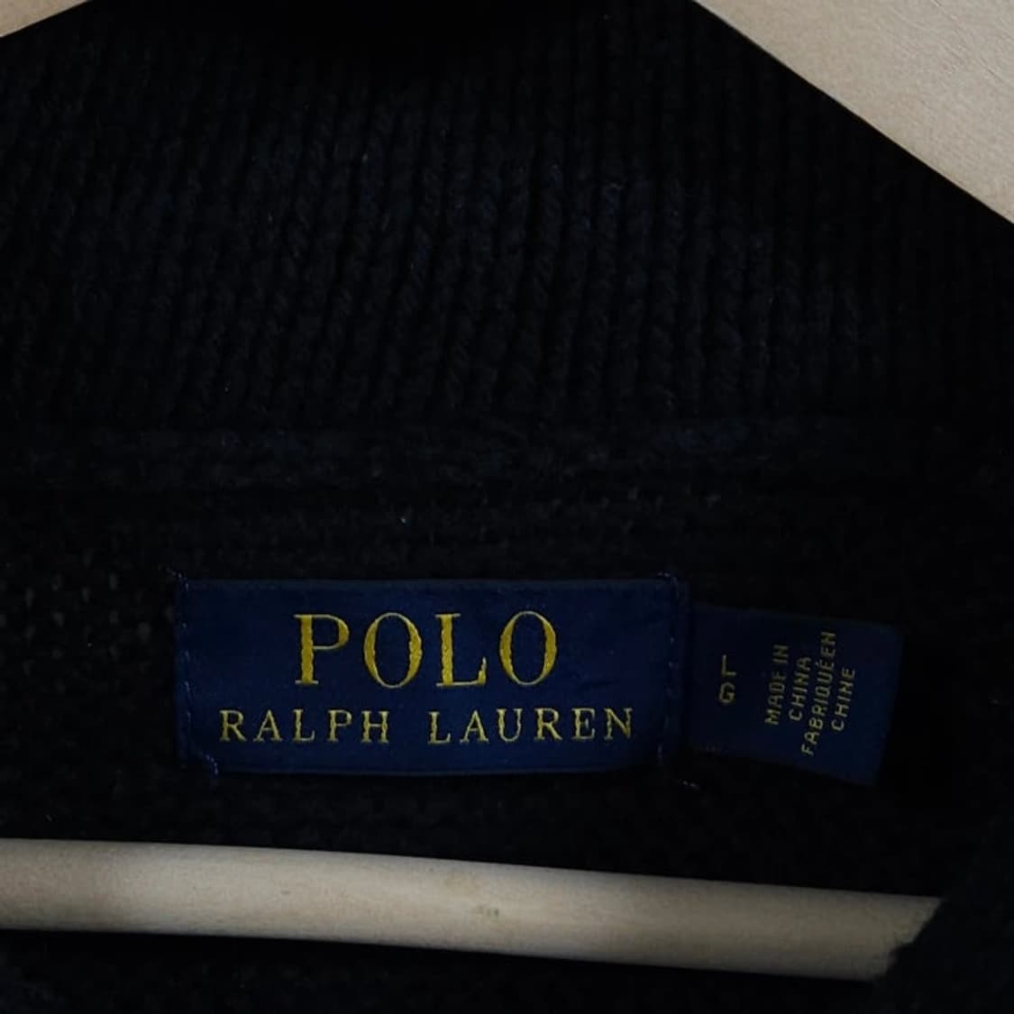 105 POLO 폴로 랄프로렌 노르딕 숄카라 니트 블랙 상품이미지4