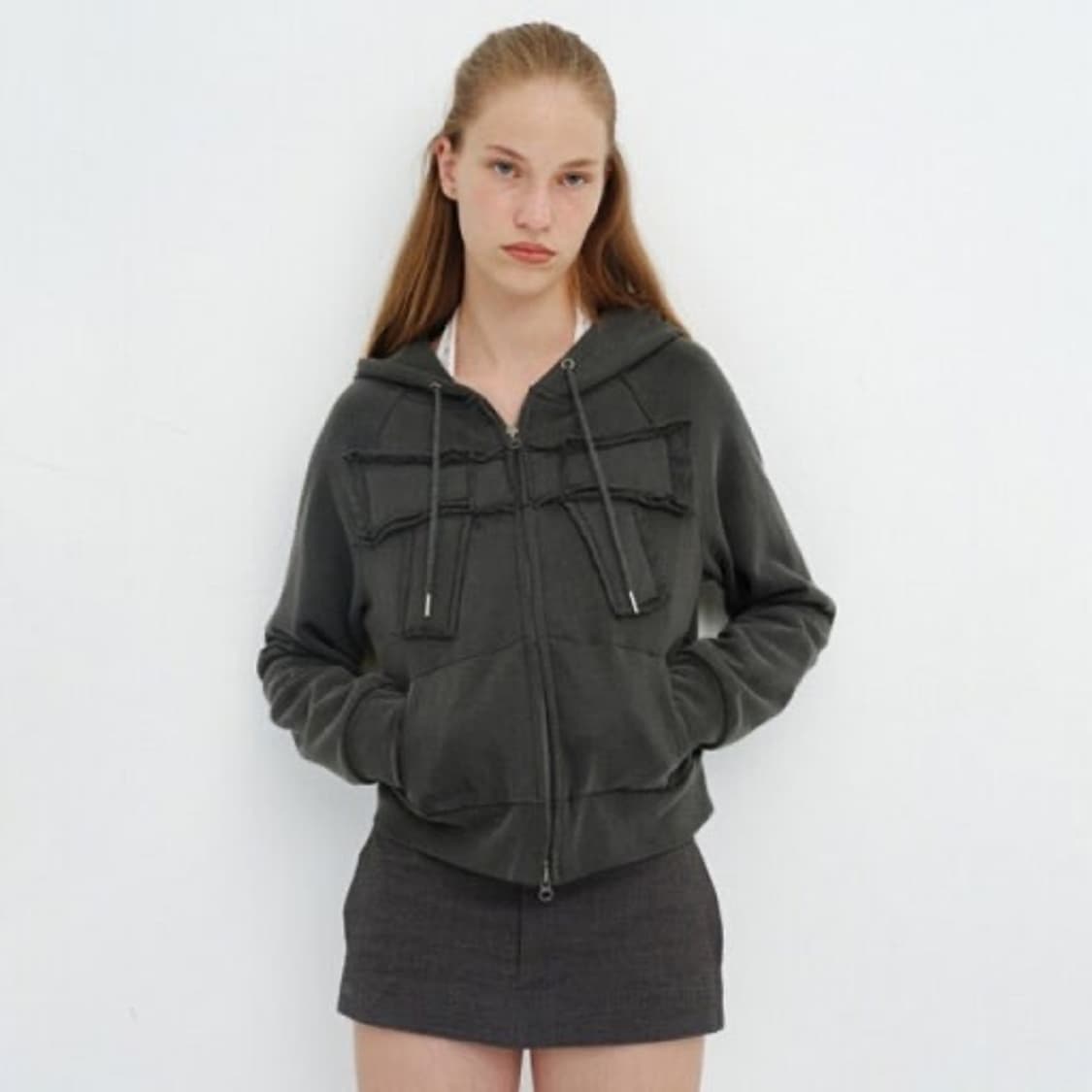 세릭 리본 후드집업 상품이미지1