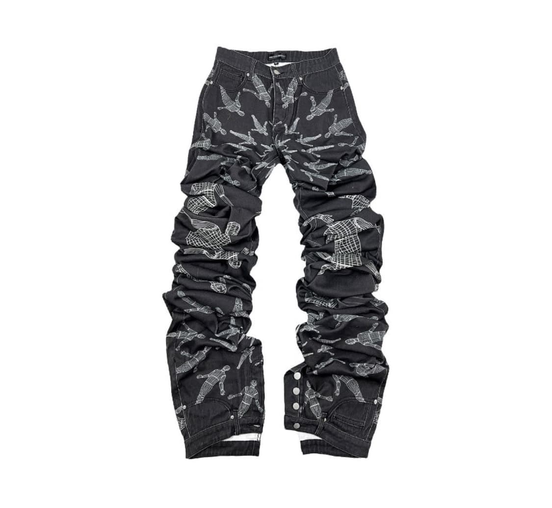 [급처] SURGERY x UNBORN SOCIETY 롱 더블 진 블랙 상품이미지1