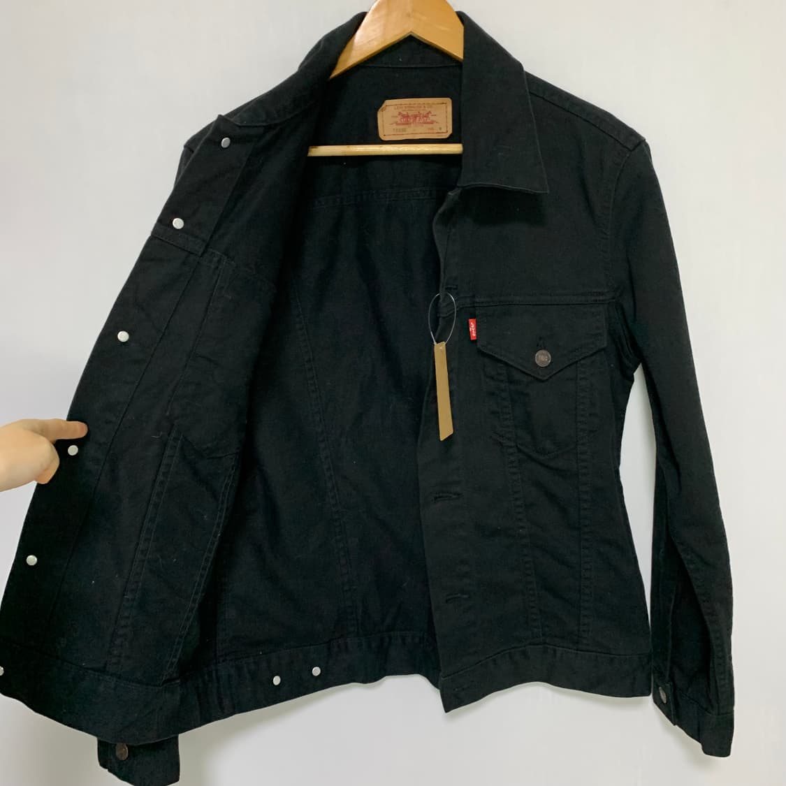 리바이스 블랙 데님 자켓 생지 빈티지 M 상품이미지7