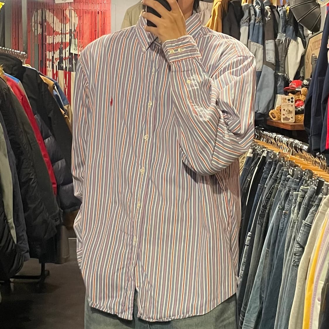 [IM] Polo 폴로 스트라이프 레드 포니 긴팔셔츠 상품이미지4