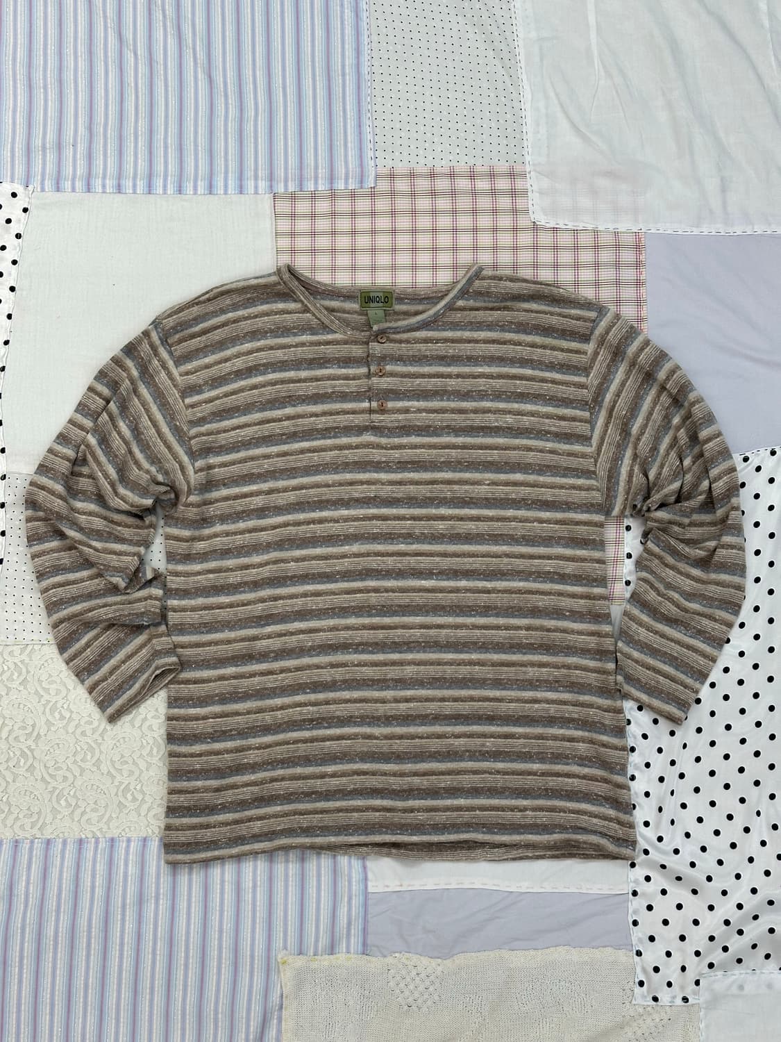 유니클로 90s 스트라이프 헨리 롱슬리브 상품이미지9