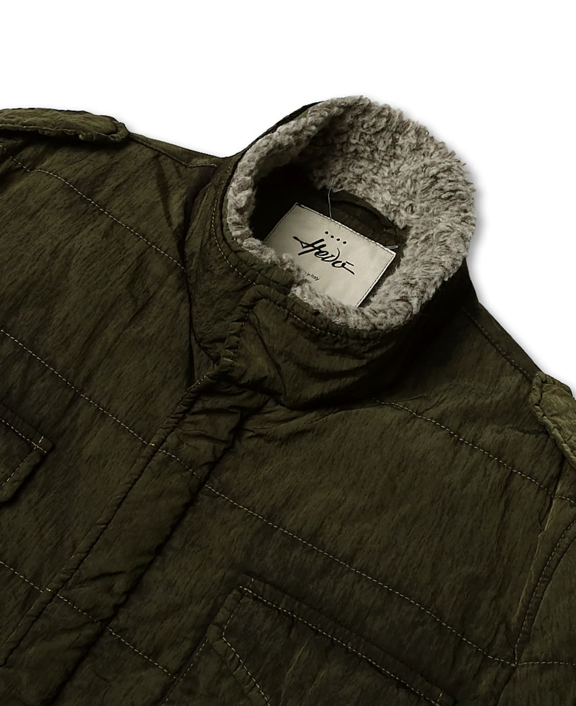 헤보 [Hevo] 올리브 그린 나일론 밀리터리 필드자켓 스톤아일랜드 원단 상품이미지2