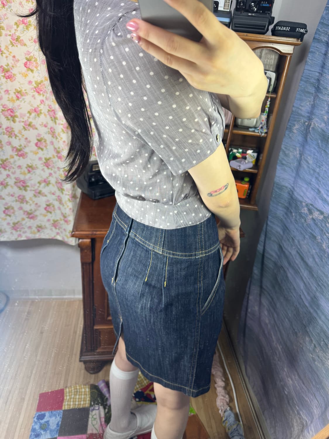 땡땡이 빈티지 셔츠 상품이미지3