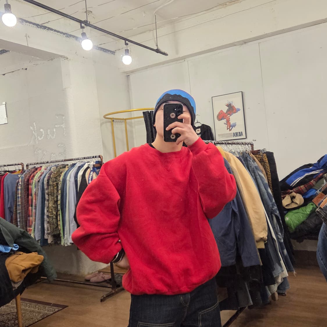 90s 빈티지 러셀 스웻셔츠 레드 XXL 상품이미지8