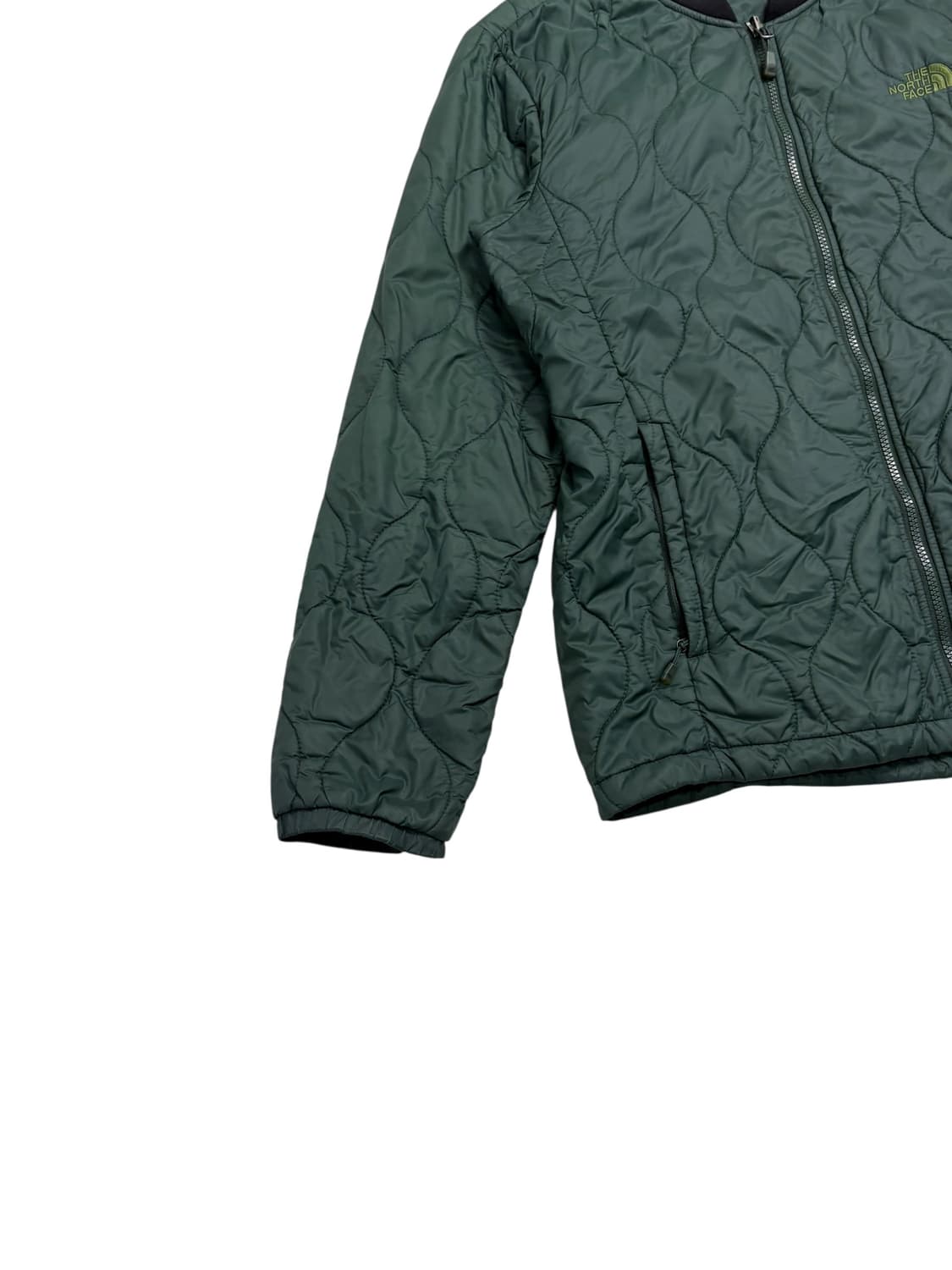 노스페이스 퀼팅 집업 경량 패딩 카키 상품이미지3