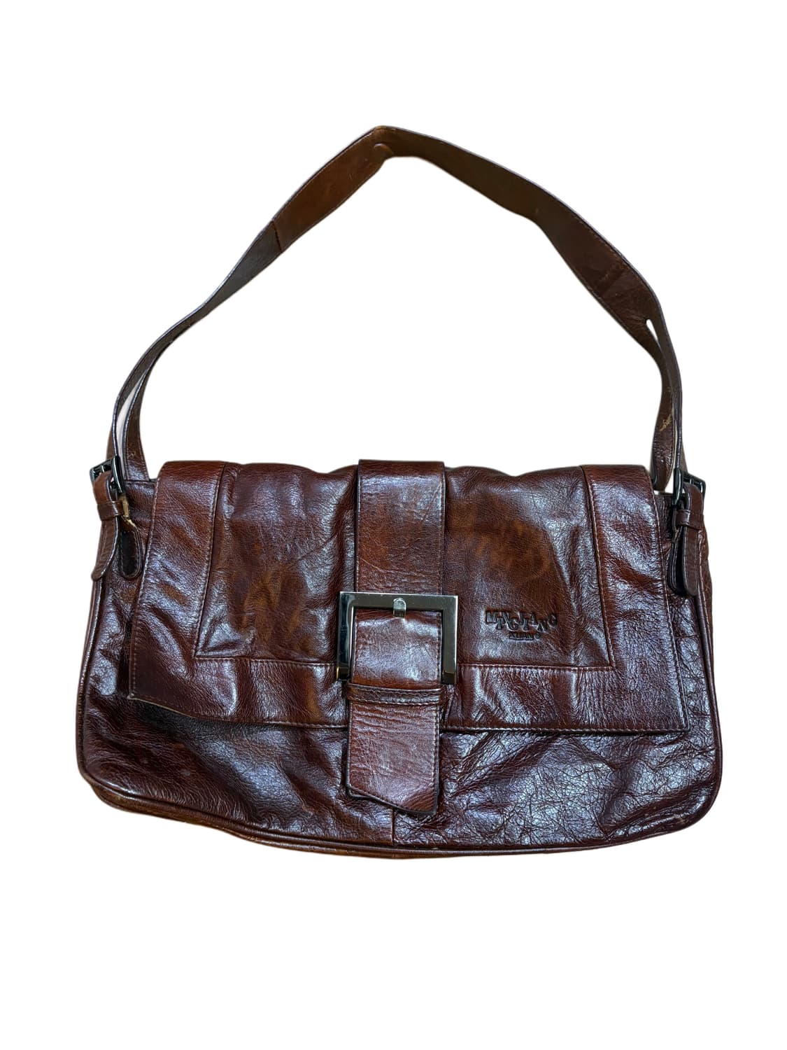   빈티지 브라운 가죽 버클 숄더백  상품이미지1