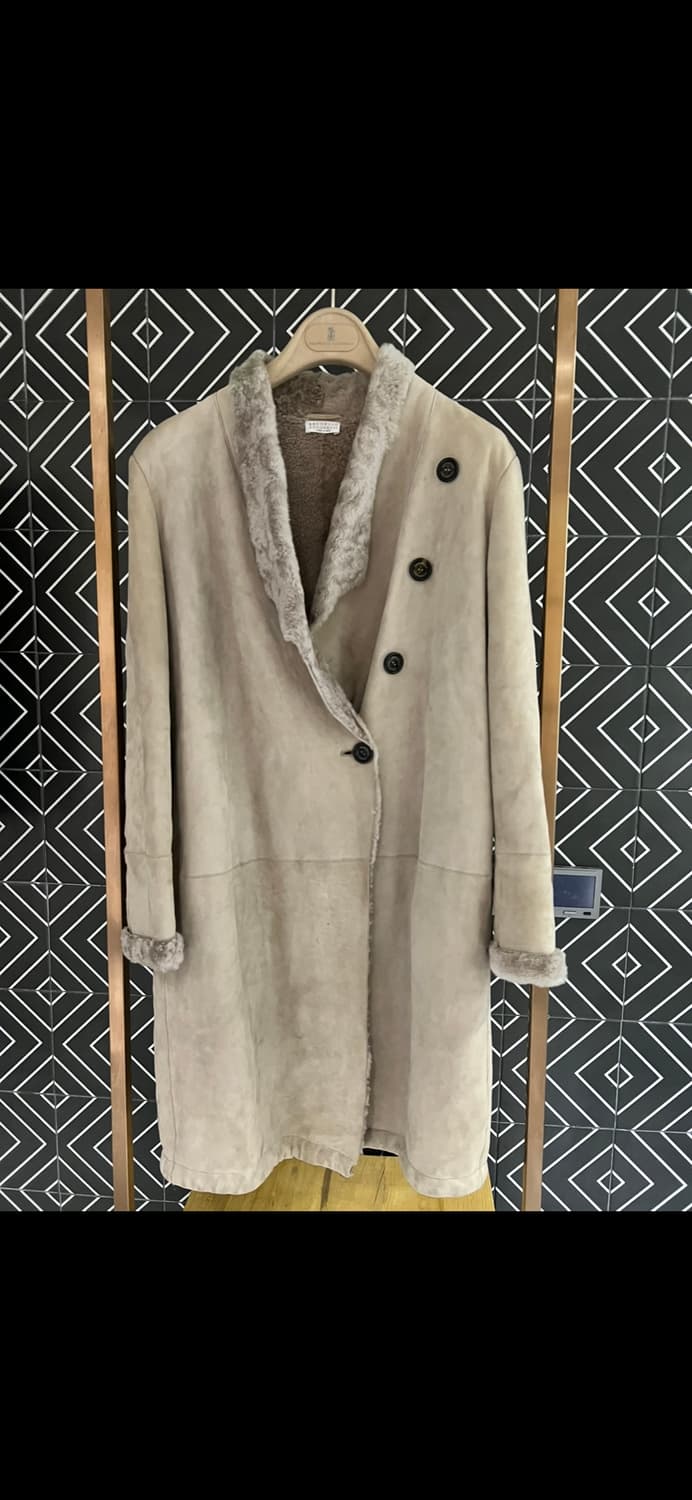 브루넬로 쿠치넬리 여성 스웨이드 시어링 무통 코트 48 상품이미지2