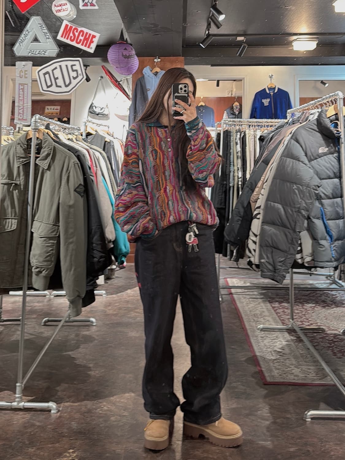 쿠지 COOGI 입체케이블 멀티컬러 카라 니트 M 상품이미지8