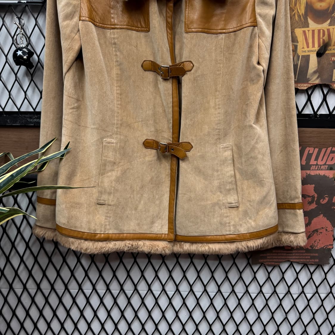 00s 랑방 스포츠 퍼카라 스웨이드 레더 자켓 전면 버클 포인트 브라운 상품이미지4