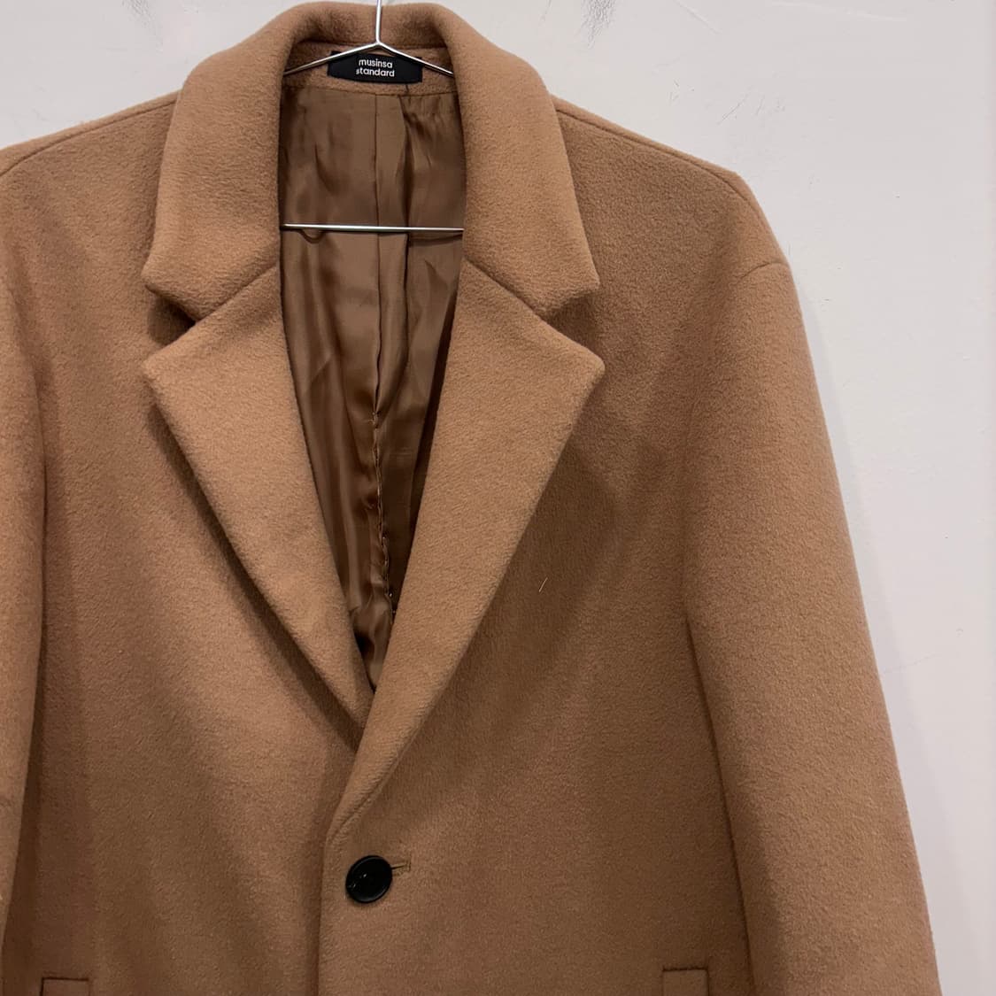 무신사스탠다드 울 모직 카라 베이직 롱코트 상품이미지1