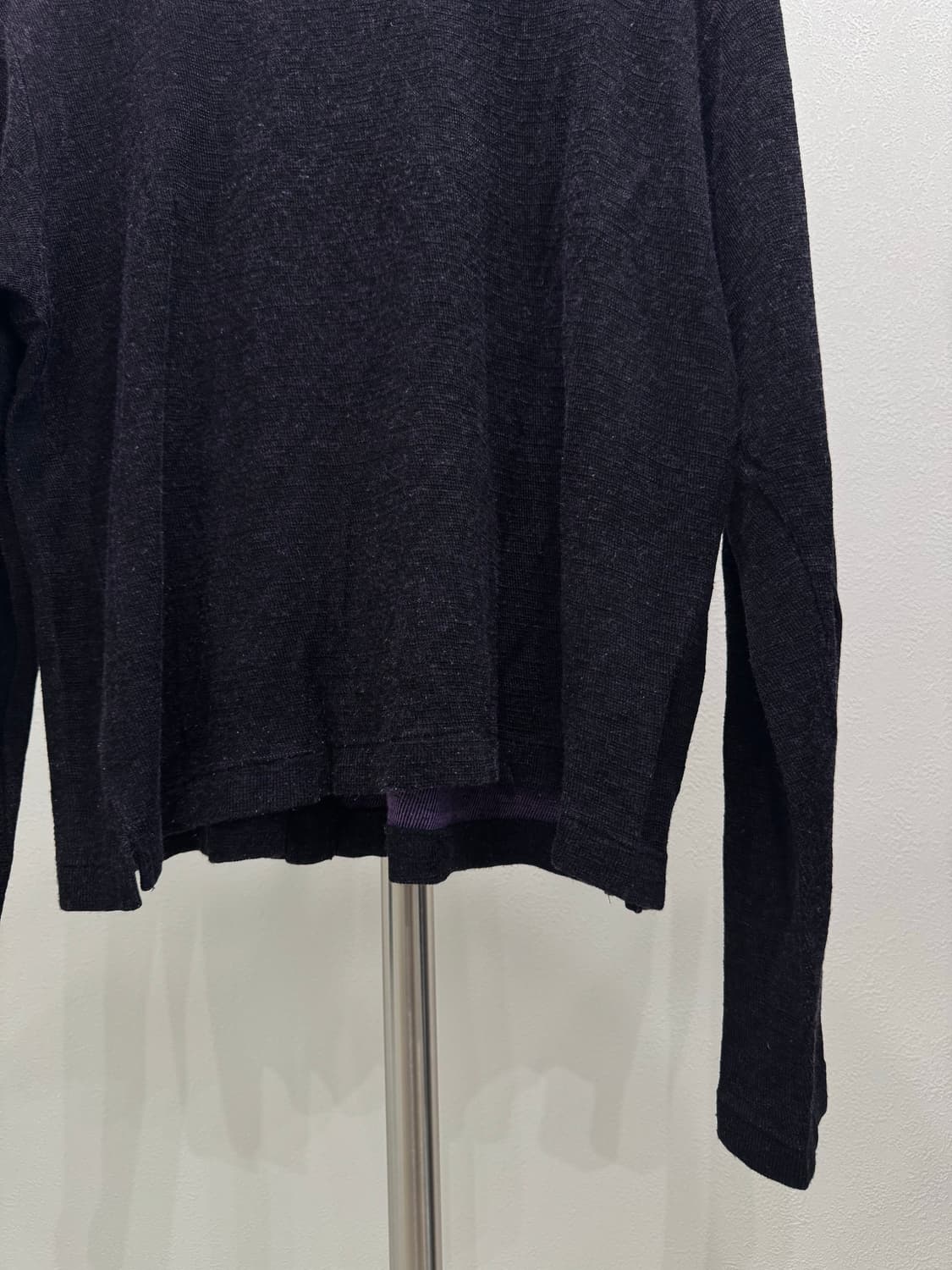 요지야마모토 00‘s 다크퍼플 크롭 가디건 상품이미지6