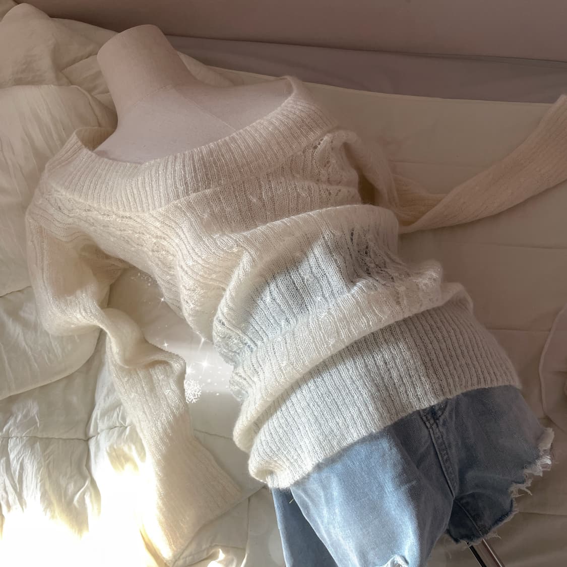 빈티지 니트 페어리 사와코 하구미 모리 니트 달천깔 히메갸루 오네갸루 상품이미지2