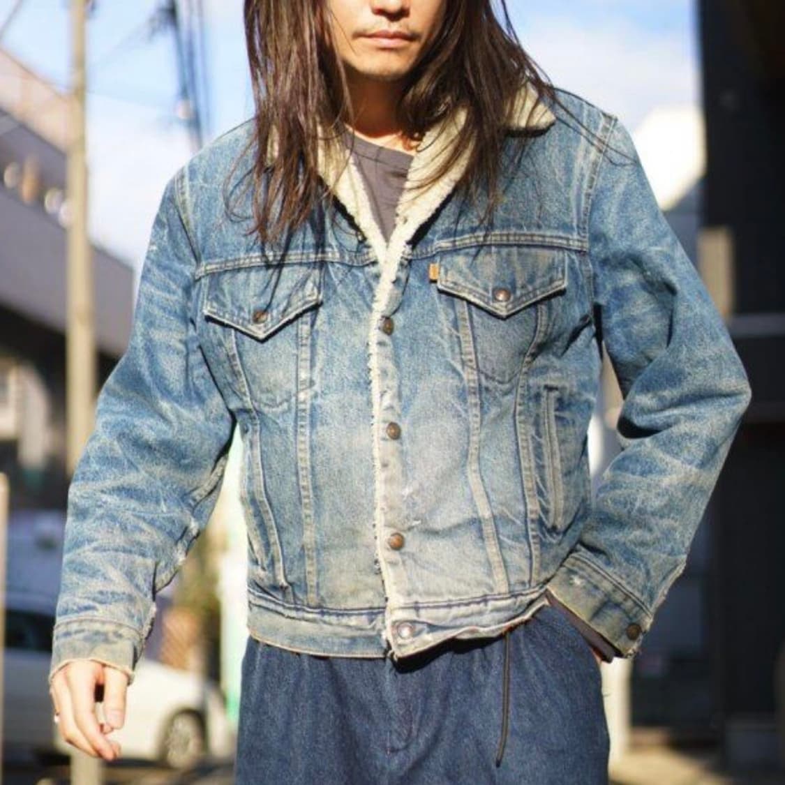 80s 리바이스 쉐르파 데님 트러커 자켓 (M)   상품이미지1