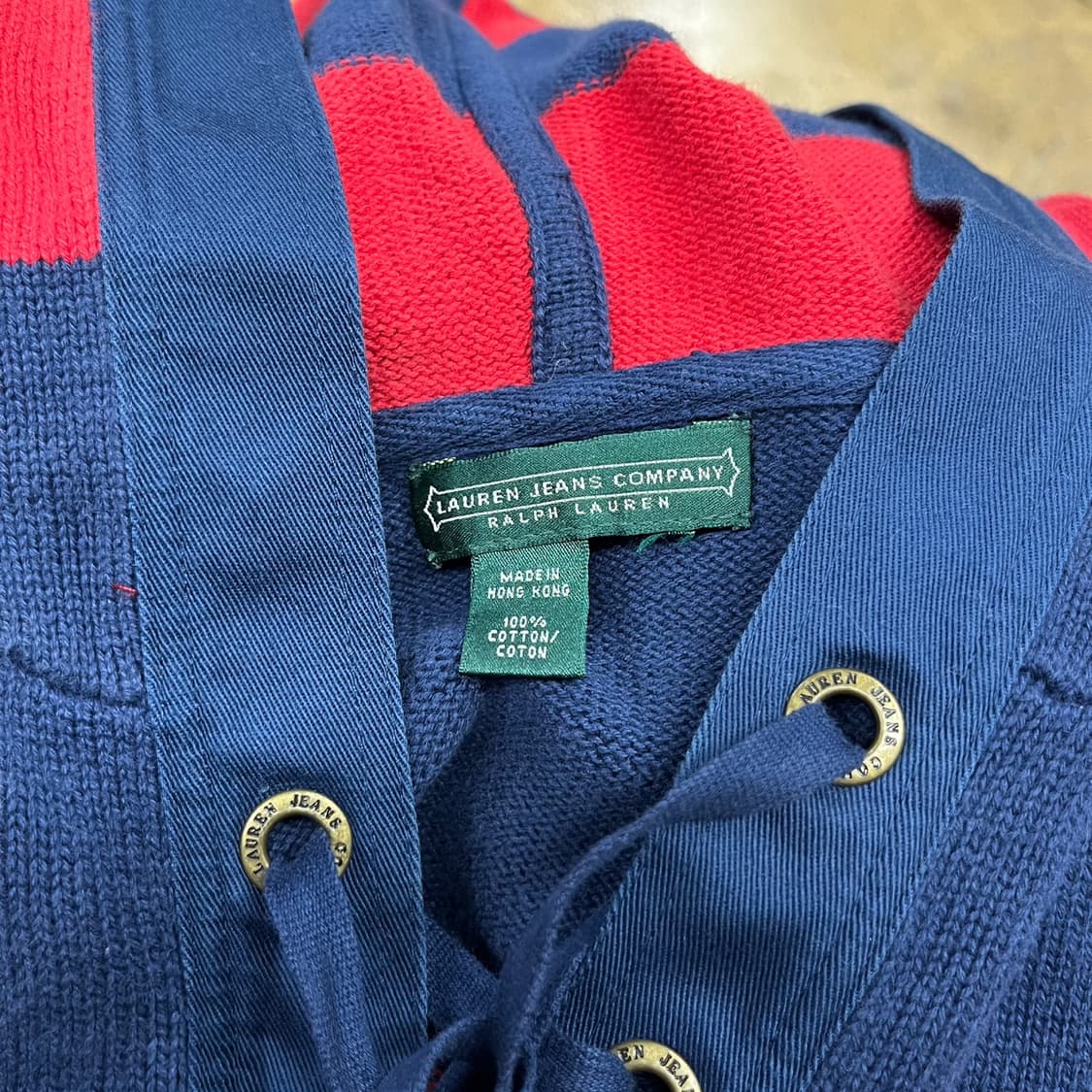 폴로 랄프로렌 레드 네이비 스트라이프 후드티  상품이미지6