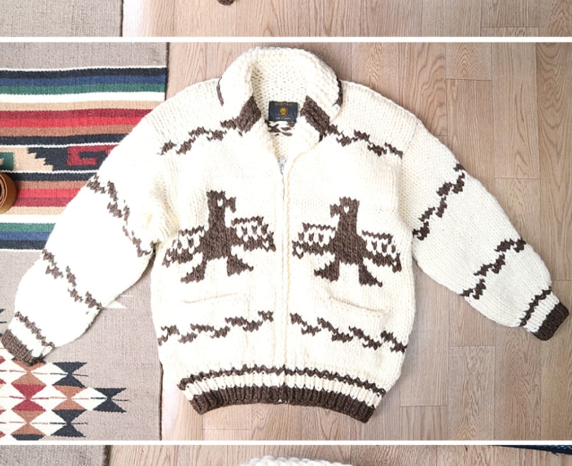 캐나다 핸드메이드 양모100% 인디언 코위찬 스웨터 cowichan

 상품이미지3