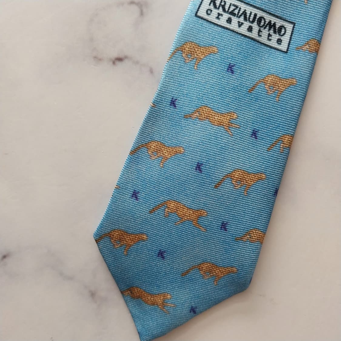 크리지아 실크 스카이블루 치타&K 넥타이 9.5cm A+등급 K1518
 상품이미지9