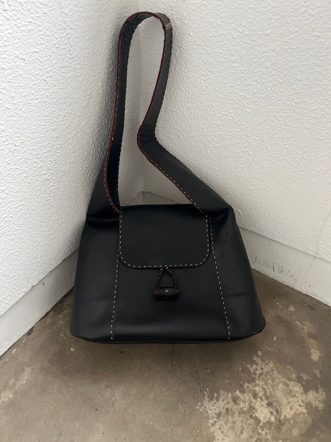 Vintage 리얼레더 빅숄더백 상품이미지4