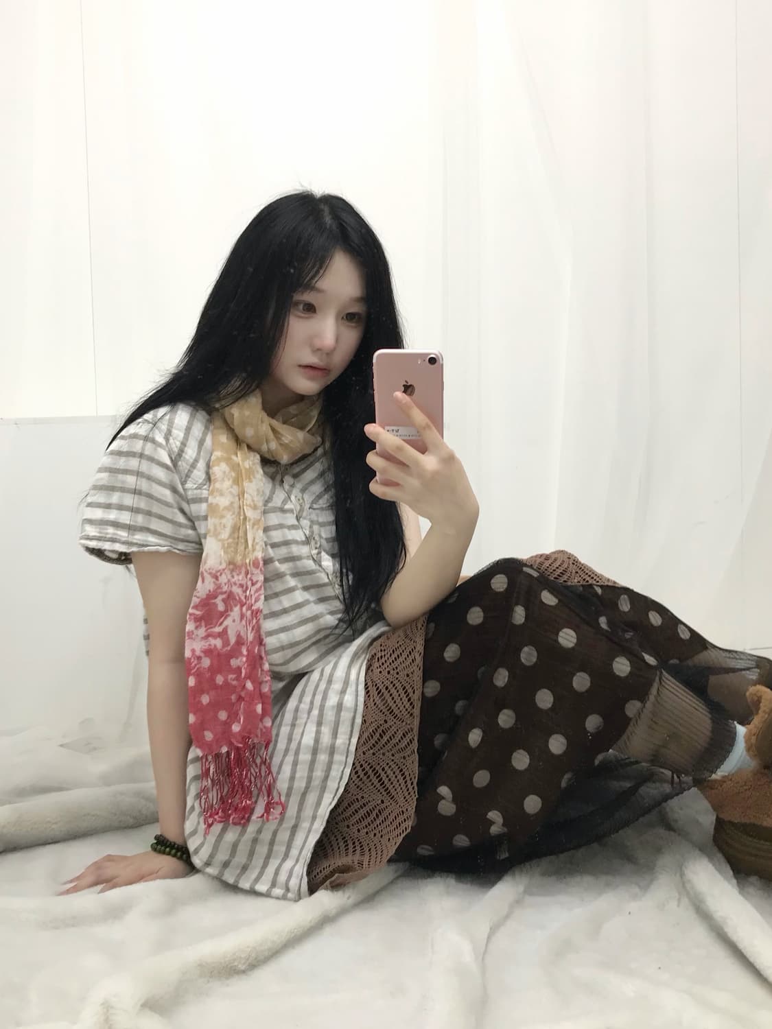 𖤐브라운 도트 모리 set𖤐 상품이미지2