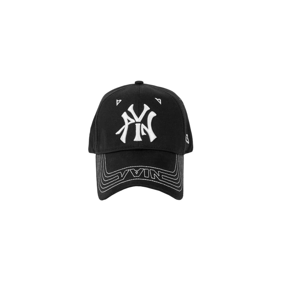 VAIN 베인 시그니처 아트워크 투톤 스티칭 로고 뉴에라 블랙 볼캡 상품이미지1